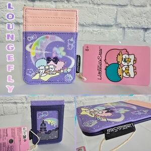Loungefly Little Twin Stars Kiki And Lala Moon Sanrio Card Holder Wallet New